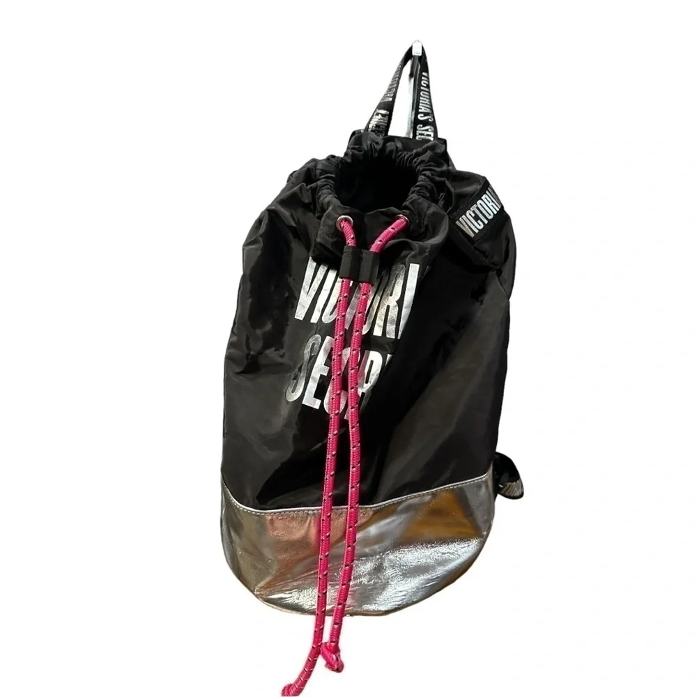 Victoria’s Secret Silver and Black Backpack